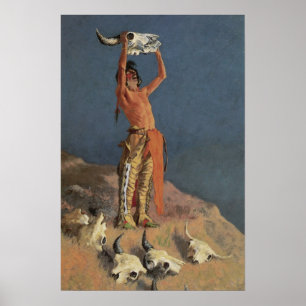 Poster Conjuring Back the Buffalo by Frederic Remington