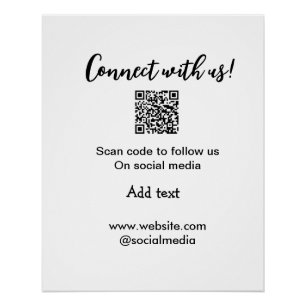 Poster Connectez-vous avec nous scannez le code QR ajoute