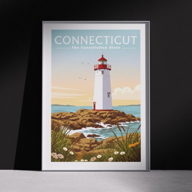 Poster Connecticut vintage (Créateur téléchargé)