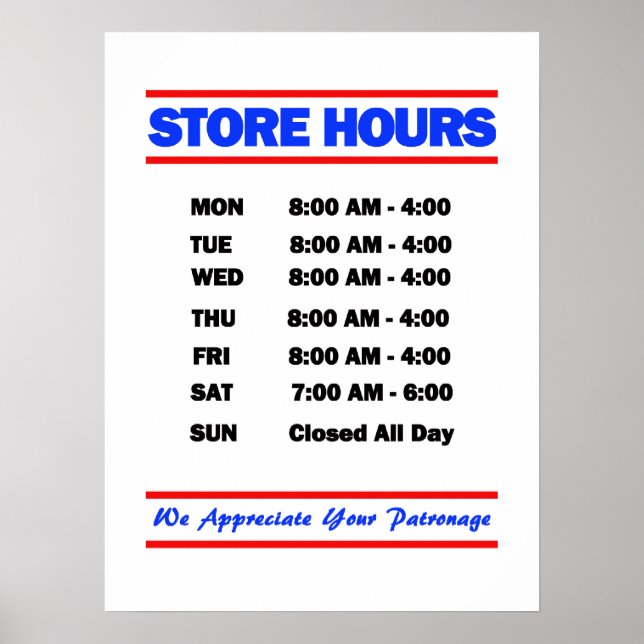 Poster Connexion aux heures du magasin (Devant)