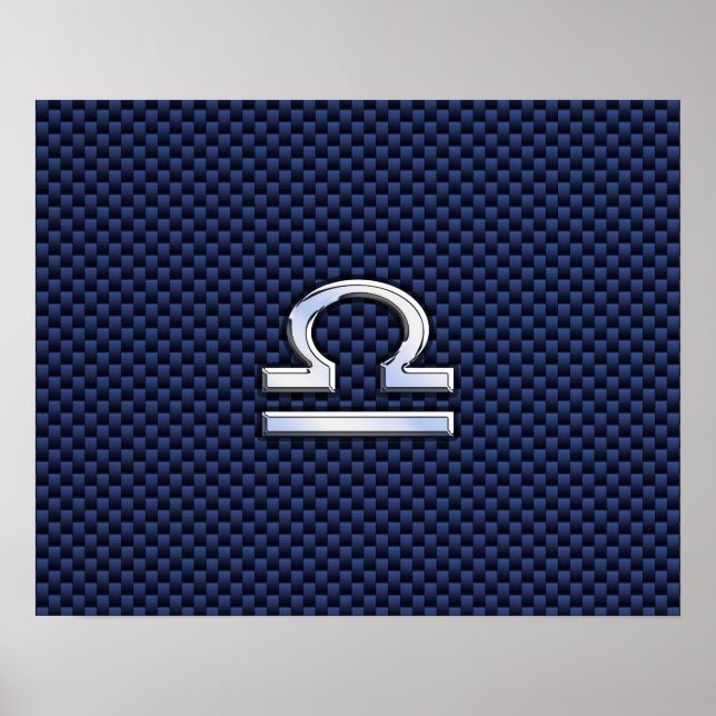 Poster Connexion Libra Zodiac Navy Blue Carbon Fiber (Devant)