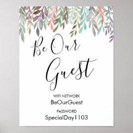 Poster Connexion mariage - Wifi Mot de passe vert