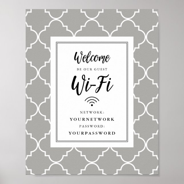 Poster Connexion Wi-Fi Quatrefoil (Devant)