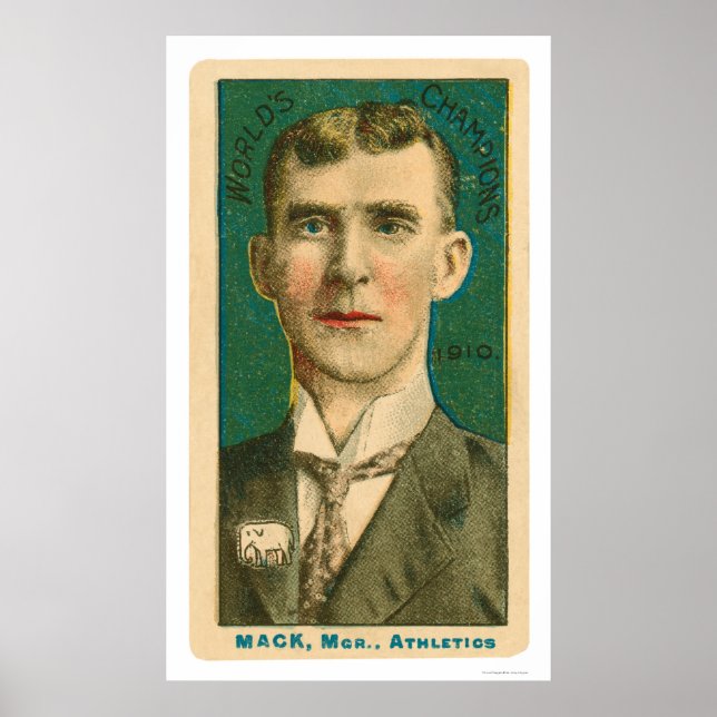 Poster Connie Mack Manager Baseball 1910 (Devant)