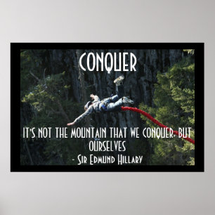 Poster Conquer Citation Motivationnelle Bungee Jumping
