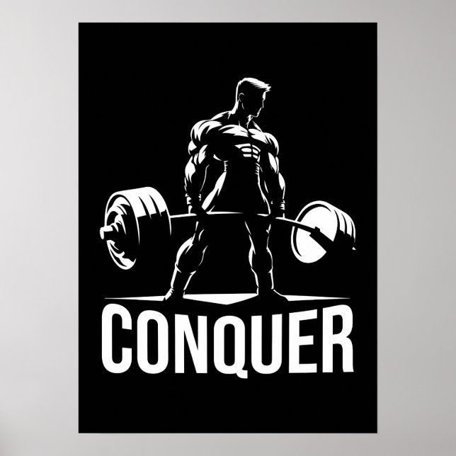 Poster CONQUER - Gymnase Motivationnelle, entraînement ph (Devant)
