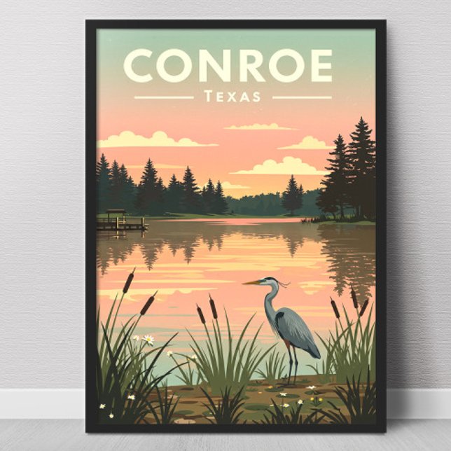 Poster Conroe Texas vintage (Créateur téléchargé)