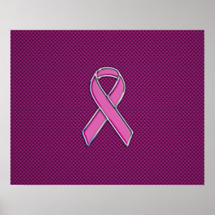 Poster Conscience du ruban rose Décor en fibre de carbone