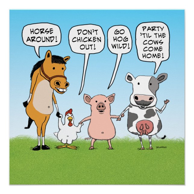 Poster Conseil Animaux de fête amusants (Devant)