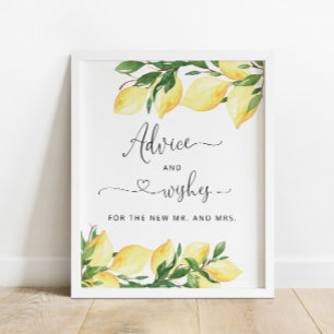 Poster Conseil Citron pour la mariée et les souhaits