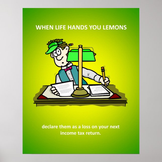 Poster Conseil comptable amusant en matière d'impôt sur l (Devant)