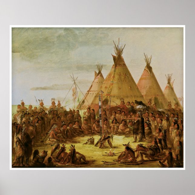 Poster Conseil de guerre de Sioux par George Catlin (Devant)
