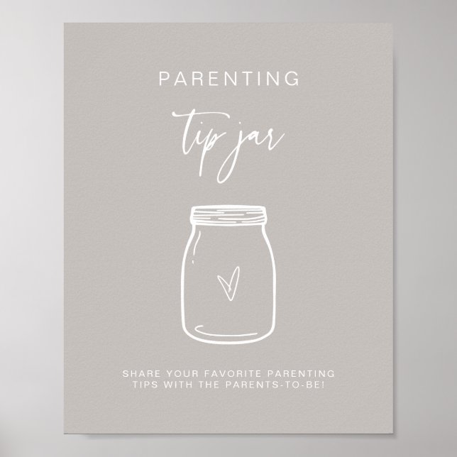 Poster Conseil parental Panneau Jar Baby shower Décor de  (Devant)