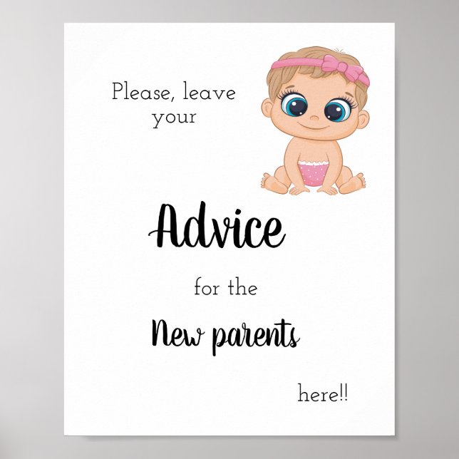 Poster Conseil pour les nouveaux parents Baby Girl (Devant)