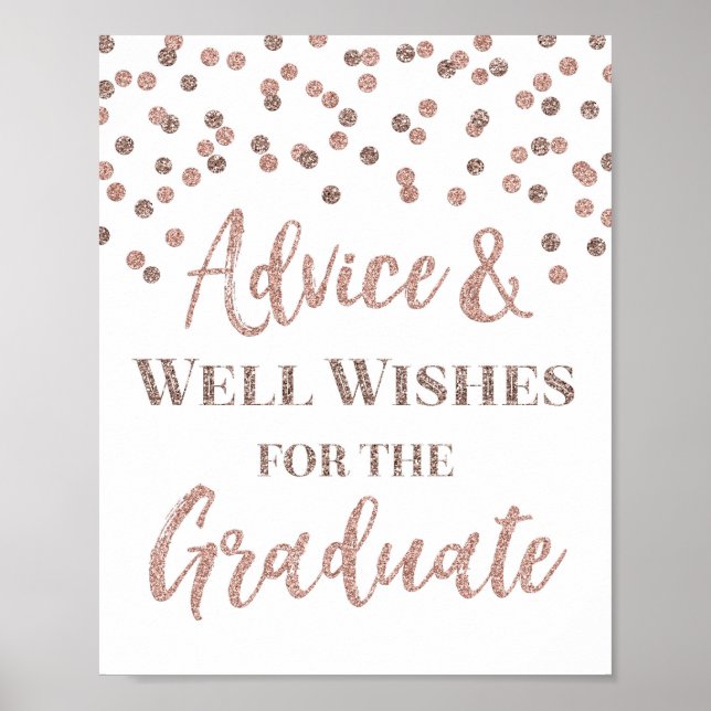 Poster Conseil rose Gold Confetti pour les enseignes supé (Devant)