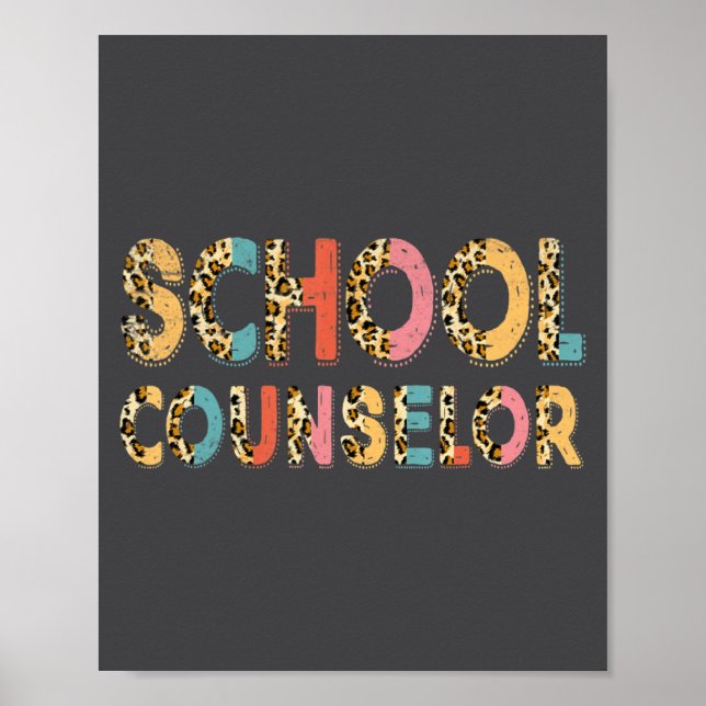 Poster Conseiller d'école drôle professeur léopard consei (Devant)
