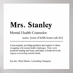 Poster Conseiller en santé mentale Cadeau personnalisé
