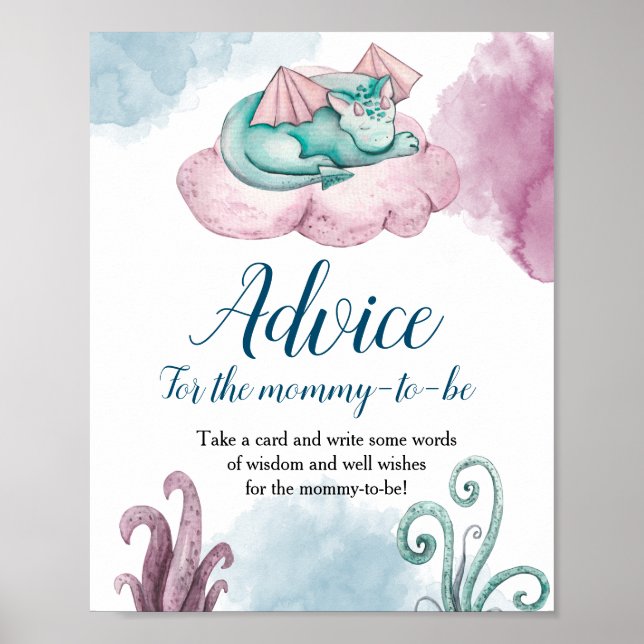 Poster Conseils de Baby shower Dragon pour The-Mommy-To-B (Devant)
