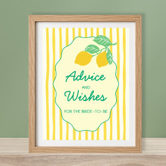 Poster Conseils de jeunes fiancés Vœux Citron Fête de Mar