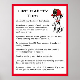 Poster Conseils de sécurité sur le feu de chien dalmate