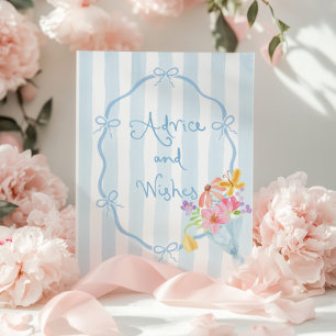 Poster Conseils et souhaits Coquette Whimsical Bow Blue