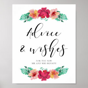 Poster Conseils et souhaits pour le design floral des jeu