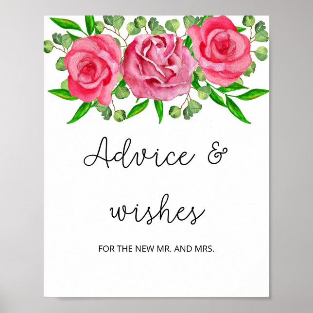 Poster Conseils et souhaits rose pour l'affiche des jeune (Devant)