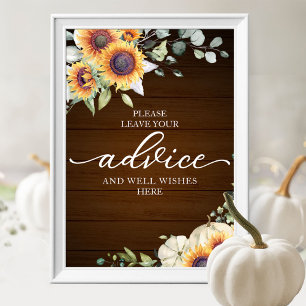 Poster Conseils et vœux de mariage champêtre sous le sign