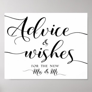 Poster Conseils et voeux mariage signe 8x10