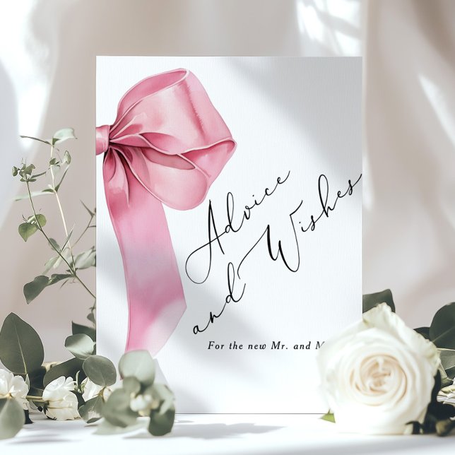 Poster Conseils et vœux Nœud rose script Enterrement de v (Créateur téléchargé)