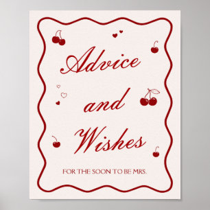 Poster Conseils et vœux pour une baby shower sur le thème