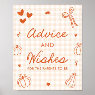 Poster Conseils et Vœux pour une Petite Citrouille Orange