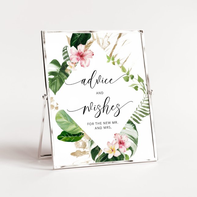 Poster Conseils et vœux tropicaux pour jeunes mariés (Créateur téléchargé)