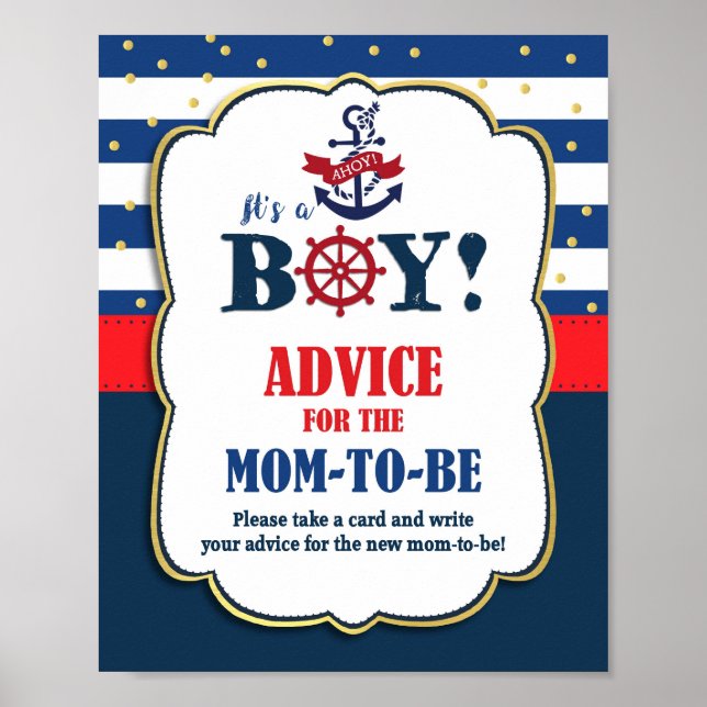 Poster Conseils pour la maman d'être Baby shower Activité (Devant)