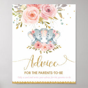 Poster Conseils pour les parents d'être un Baby shower ju