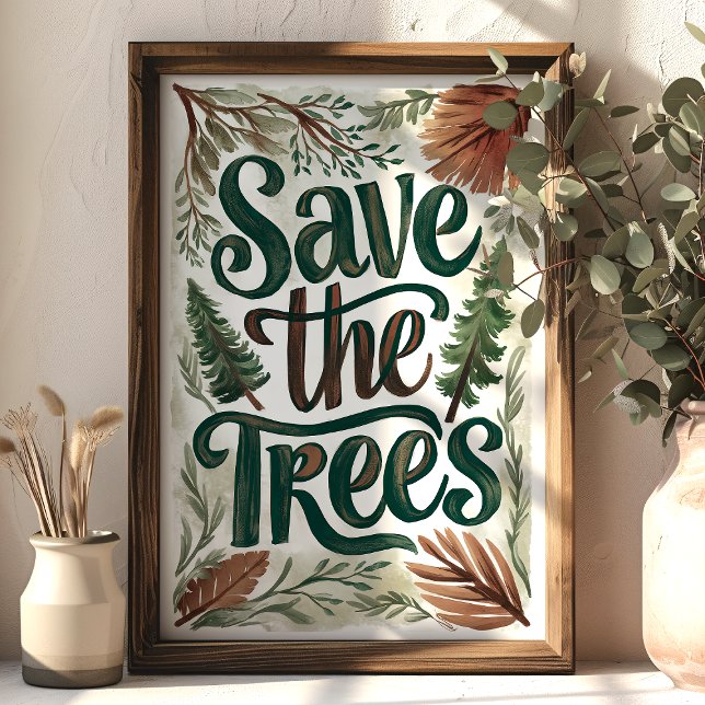 Poster Conservation de l'Art du Feuillage Vert des Arbres (Créateur téléchargé)