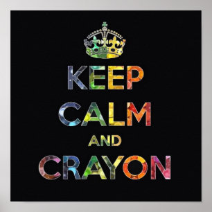 Poster Conserver calme et Crayon dessiner enfants enfants