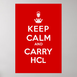 Poster Conserver calme et transporter HCl