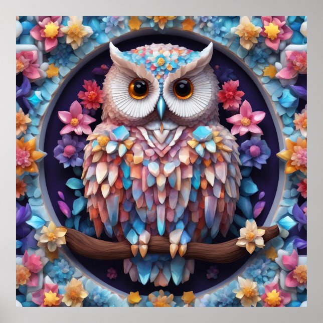 Poster Conserver Crystal Owl Conception ou conception de  (Devant)