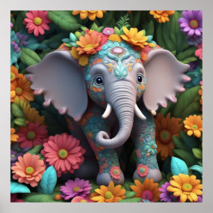 Poster Conserver la conception ou la conception d'Elephan