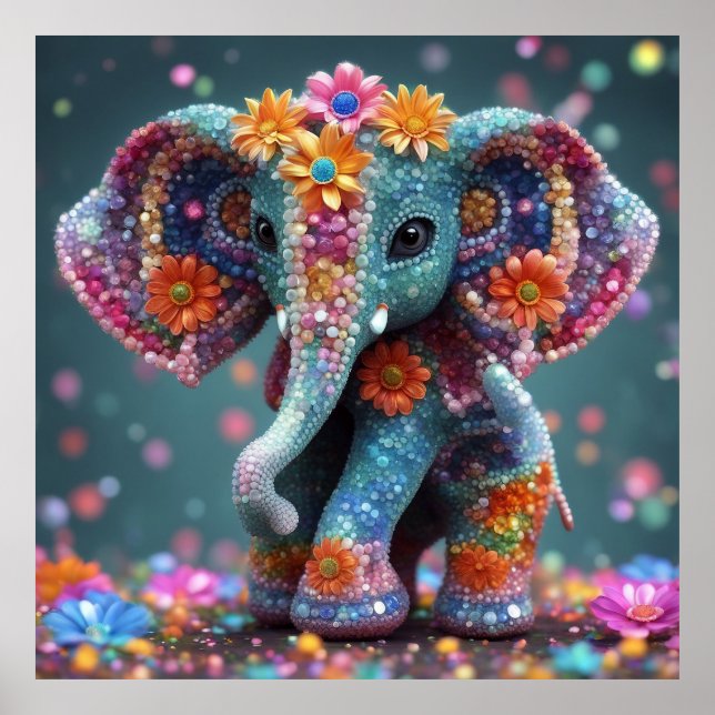 Poster Conserver la conception ou la conception d'Elephan (Devant)