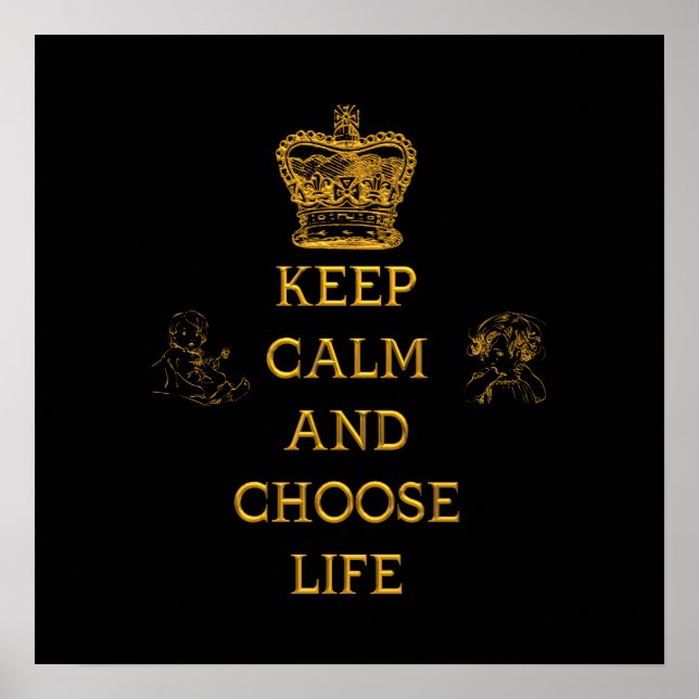 Poster Conserver le calme et choisir la vie (Devant)