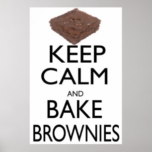 Poster Conserver le calme et cuire les Brownies