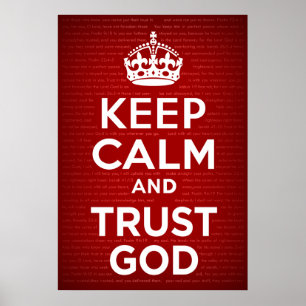 Poster Conserver le calme et faire confiance à Dieu