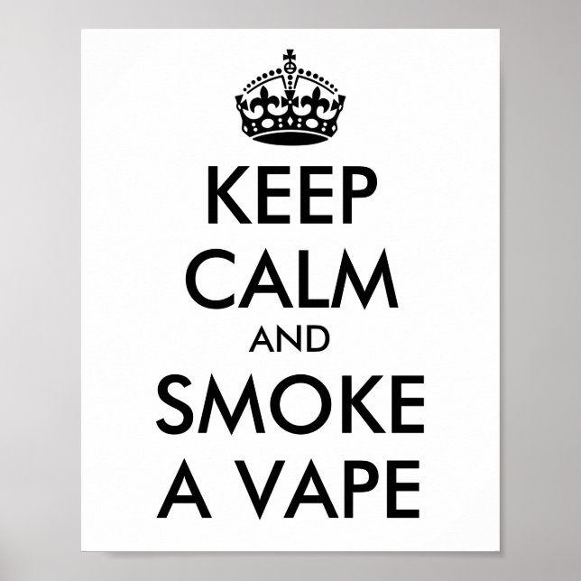 Poster CONSERVER LE CALME et FUMER UN VAPE - Changer d'ar (Devant)