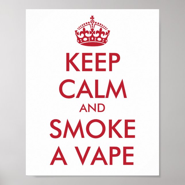 Poster CONSERVER LE CALME et FUMER UN VAPE - Changer d'ar (Devant)