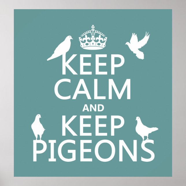 Poster Conserver le calme et garder les pigeons - toutes  (Devant)