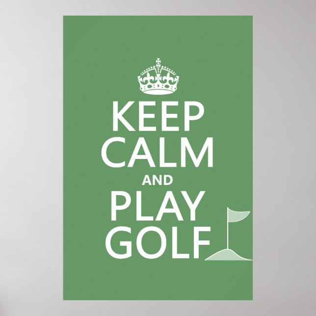 Poster Conserver le calme et jouer au golf - toutes les c (Devant)