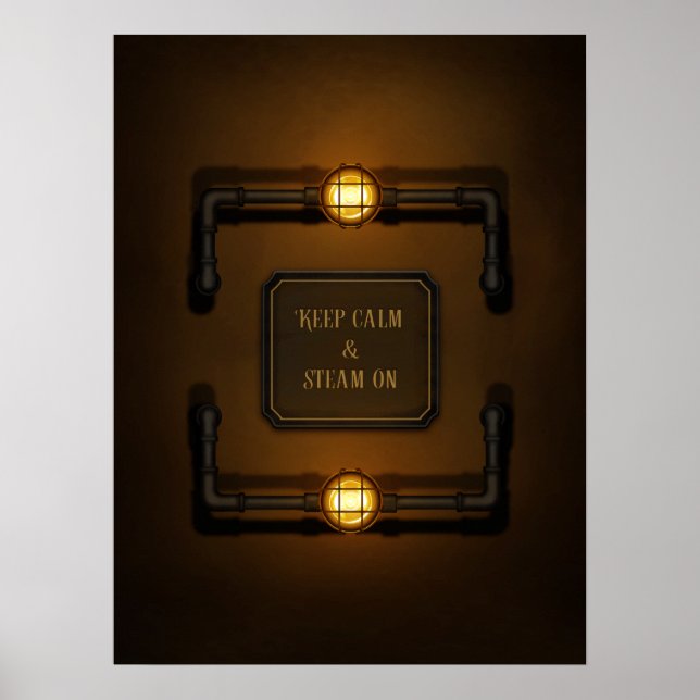 Poster "Conserver le calme et la vapeur" Machine Age Stea (Devant)