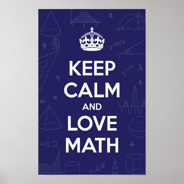 Poster Conserver le calme et l'amour mathématiques (Devant)
